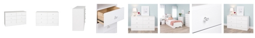 Prepac Astrid 6-Drawer Dresser with Acrylic Knobs&nbsp;